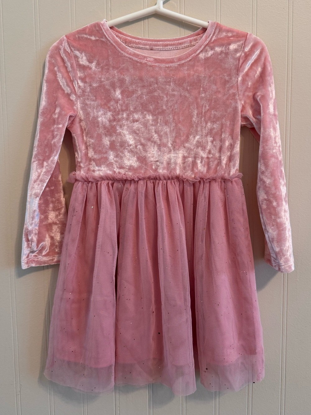 jumping beans Pink Velvet & Sparkle Tulle Dress